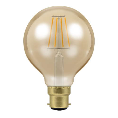 Crompton Lamps LED LED Decorative Globe G80 Antique Dimmable 5W 2200K BC-B22 - Crompton Lamps LED LED Decorative Globe G80 Antique Dimmable 5W 2200K BC-B22