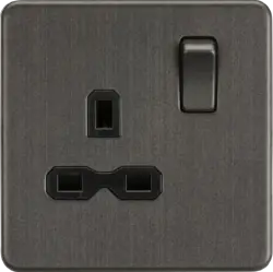ml smoked bronze 13A 1G DP Switched Socket - Smoked Bronze with Black Insert - Electrical ml smoked bronze 13A 1G DP Switched Socket - Smoked Bronze with Black Insert Electrical