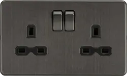 ml smoked bronze 13A 2G DP Switched Socket with Twin Earths - Smoked Bronze with Black Insert - Electrical ml smoked bronze 13A 2G DP Switched Socket with Twin Earths - Smoked Bronze with Black Insert Electrical