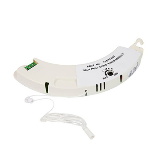 12V DC pull cord timer module for electrical lighting and ventilation systems