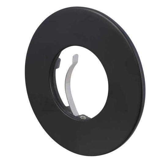 Round black LED downlight bezel with metal spring clip for ceiling lighting