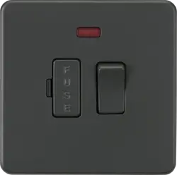 ml antricate 13A Switched Fused Spur Unit with Neon - Anthracite - ml antricate 13A Switched Fused Spur Unit with Neon - Anthracite