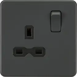 ml antricate 13A 1G DP Switched Socket - Anthracite with Black Insert - ml antricate 13A 1G DP Switched Socket - Anthracite with Black Insert