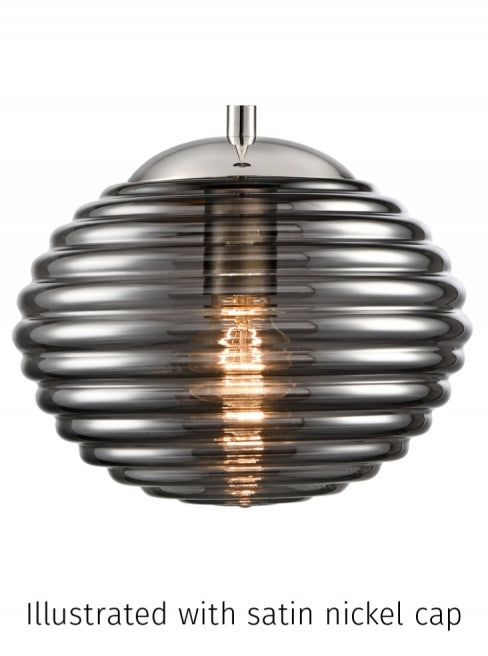 Franklite Ribbed Smoked 240mm Glass - Accessory Franklite Ribbed Smoked 240mm Glass Accessory
