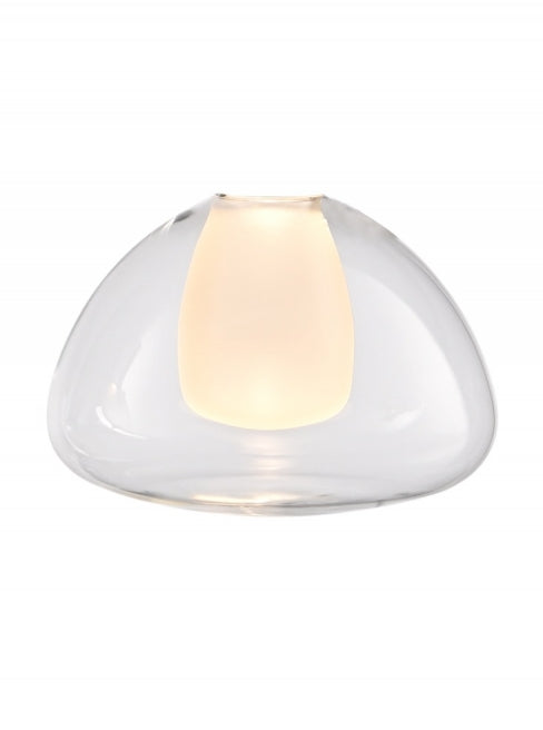 Franklite Bowl Shaped Clear Glass With Opal Diffuser 250m - Accessory Franklite Bowl Shaped Clear Glass With Opal Diffuser 250m Accessory