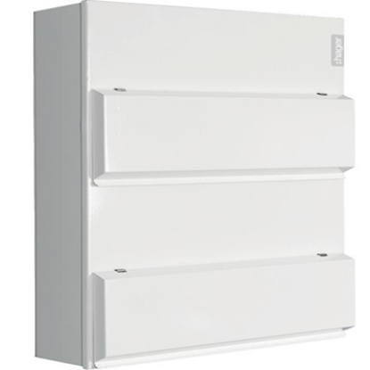 White 14-way dual row 100A consumer unit with switch disconnector for UK electrical installations