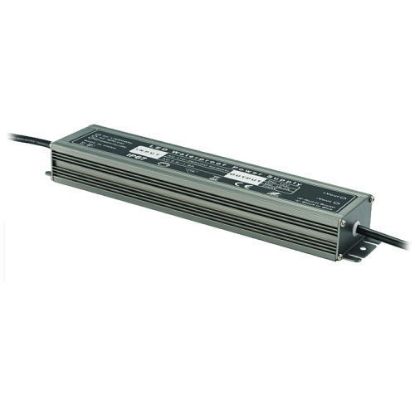 Ultra-slim LED driver for lighting systems, black rectangular metal casing with cables