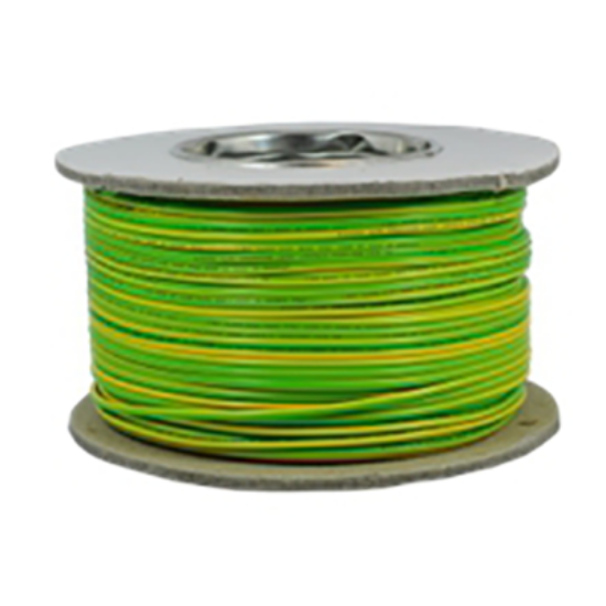 6mm green and yellow stranded single core electrical cable on spool