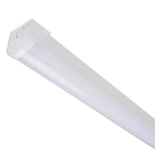 LED batten light fitting in white for indoor electrical lighting applications