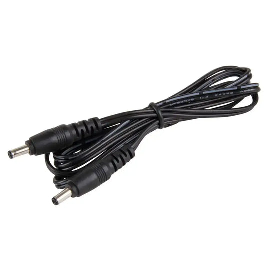 Black LED lighting power extension cable with male DC connectors
