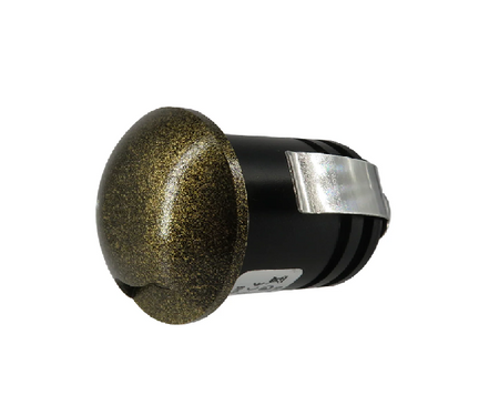 Black and bronze LED recessed light fitting with mounting clip for indoor or outdoor lighting