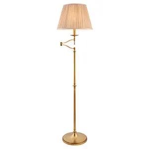 Endon Lighting Stanford Swing arm floor & champagne shade - Endon Lighting Stanford Swing arm floor & champagne shade