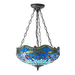 Endon Lighting Dragonfly blue Medium inverted 3lt pendant - Endon Lighting Dragonfly blue Medium inverted 3lt pendant