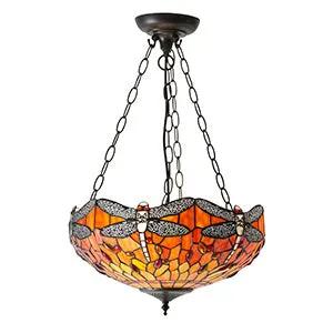Endon Lighting Dragonfly flame Medium inverted 3lt pendant - Endon Lighting Dragonfly flame Medium inverted 3lt pendant