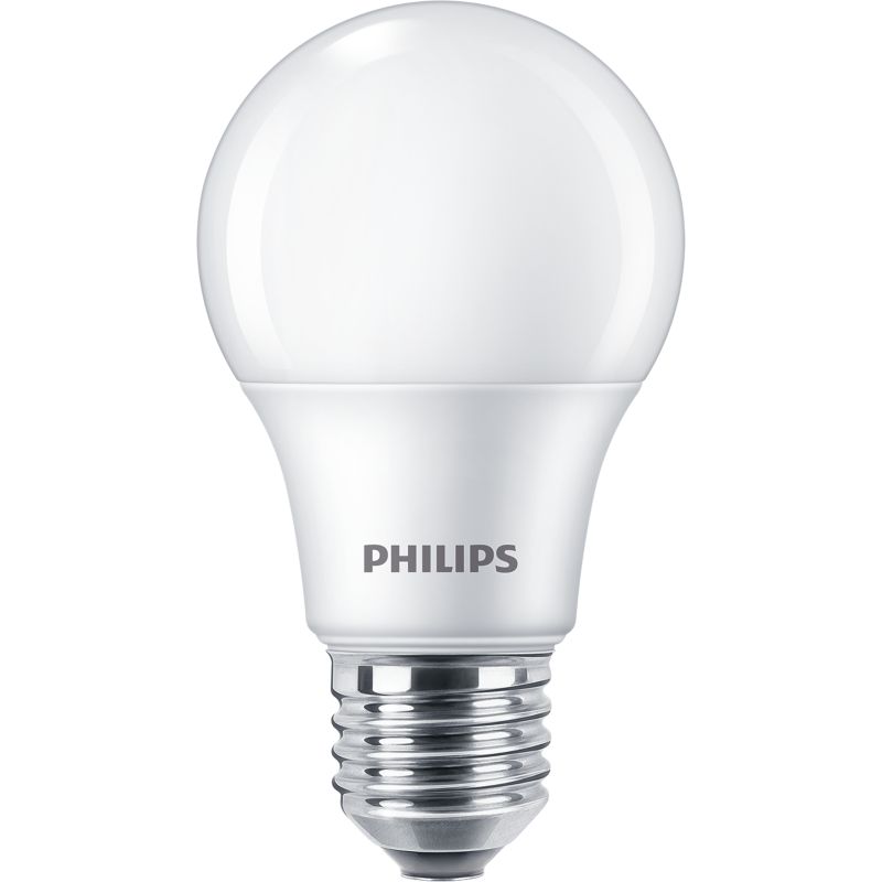 LED light bulb E27 screw cap, white finish, energy efficient lamp