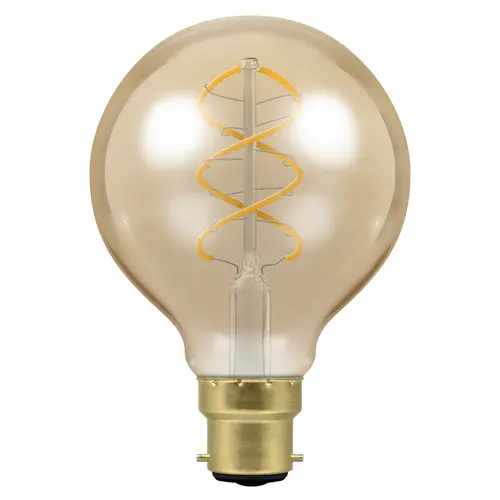 Crompton Lamps LED LED Decorative Globe G80 Spiral Antique Dimmable 4.9W 2200K BC-B22 - Crompton Lamps LED LED Decorative Globe G80 Spiral Antique Dimmable 4.9W 2200K BC-B22
