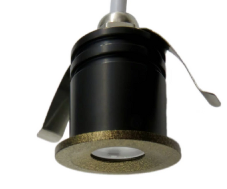 Black recessed LED downlight with gold trim for modern interior lighting installations