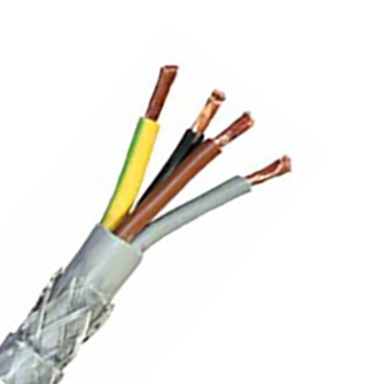 10mm 4 core PVC steel braid electrical control cable with exposed copper wires