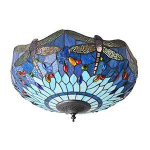 Endon Lighting Dragonfly blue Medium 2lt flush - Endon Lighting Dragonfly blue Medium 2lt flush