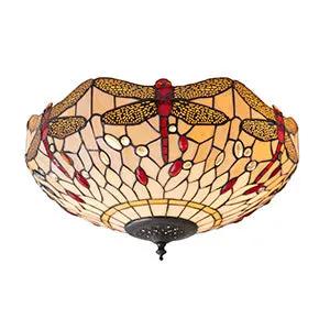 Endon Lighting Dragonfly beige Medium 2lt flush - Endon Lighting Dragonfly beige Medium 2lt flush