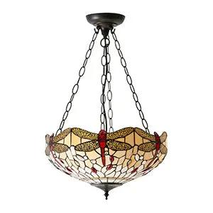 Endon Lighting Dragonfly beige Medium inverted 3lt pendant - Endon Lighting Dragonfly beige Medium inverted 3lt pendant