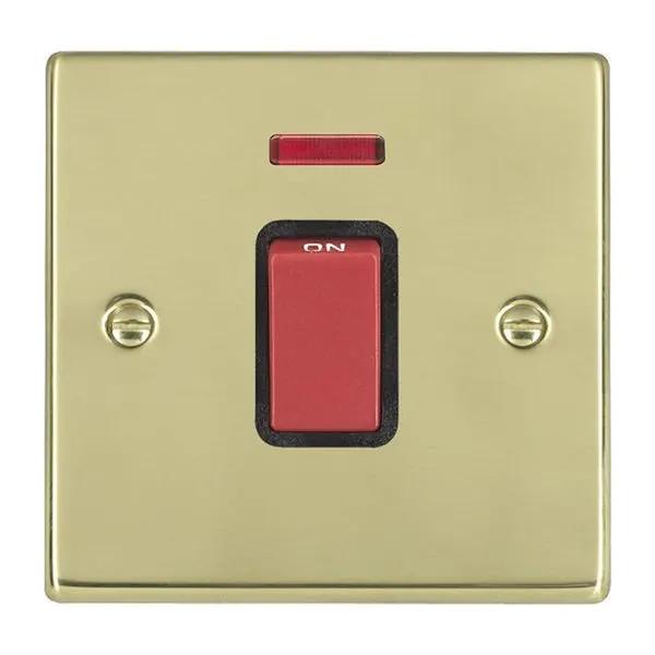 Hart PB 1g 45A Double Pole+N Red Rkr/BL