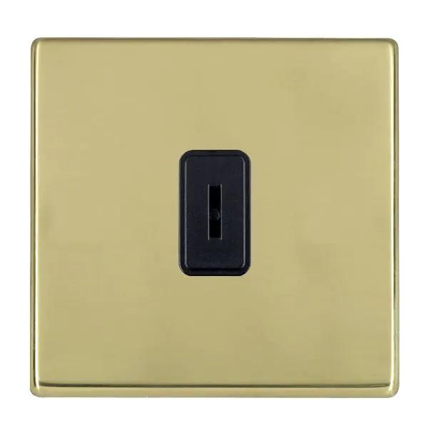 Hamilton Hart CFX Polished Brass 1 Gang 20AX 2 Way Key Switch Black Insert