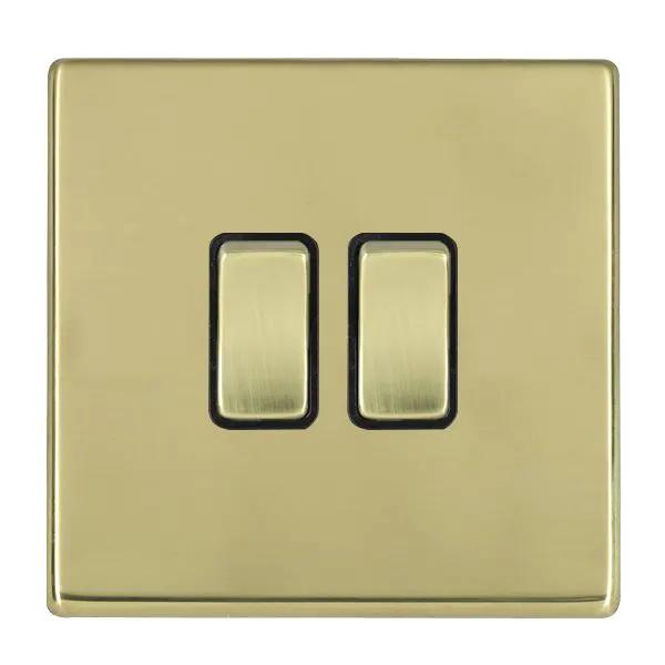 Hamilton Hart CFX Polished Brass 2 Gang 10AX 2 Way Rocker Light Switch
