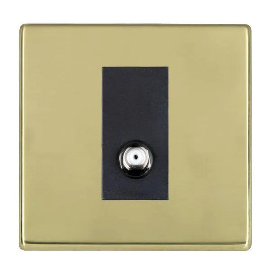 Hamilton Hart CFX PB 1 Gang Isolated Satellite Socket Polished Brass Black
