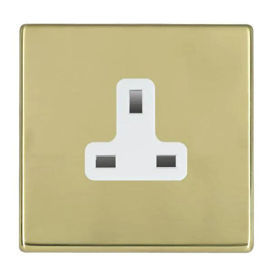 Hamilton Hart CFX 1 Gang 13A Unswitched Socket White Insert Brass