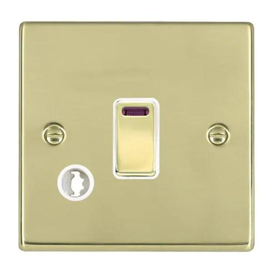 Hamilton Hart Polished Brass 1 Gang 20A Double Pole Switch with Neon
