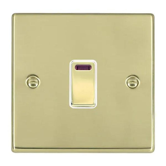 Hamilton Hart Polished Brass 1 Gang 20A Double Pole Switch with Neon White