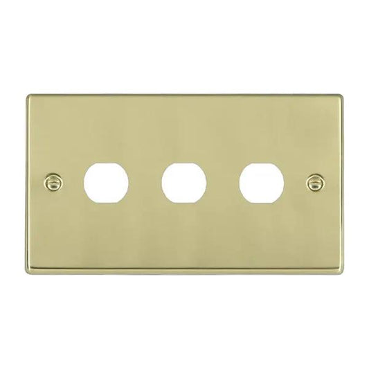 Hamilton Hart Polished Brass 3 Gang Grid Fix Apertured Plate Fixing Grid