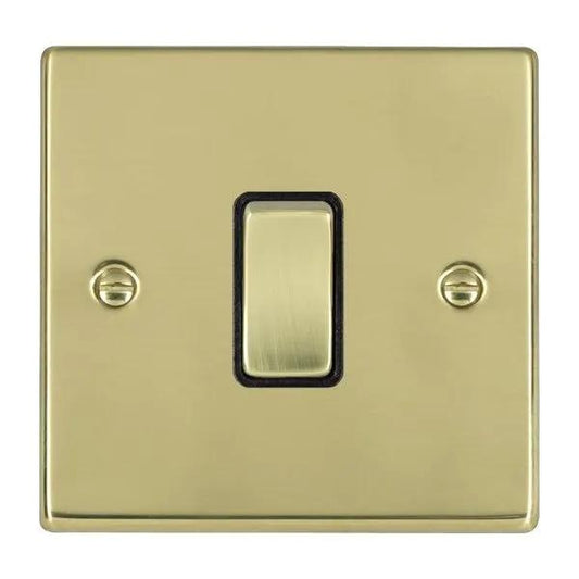 Hamilton Hart 1 Gang 10AX 2 Way Rocker Switch Polished Brass Black