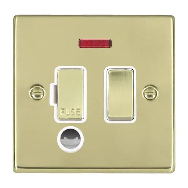 Hamilton Hart Polished Brass 13A DP Fuse Connection Unit With Neon White