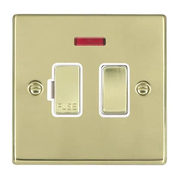 Hart PB 13A DP Fused Spur+N PB/WH