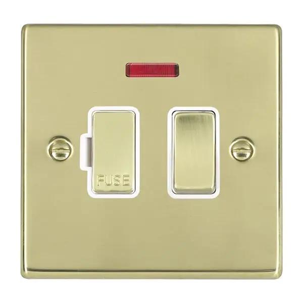 Hamilton Hart PB 13A DP Fused Spur with Neon Polished Brass White Inserts
