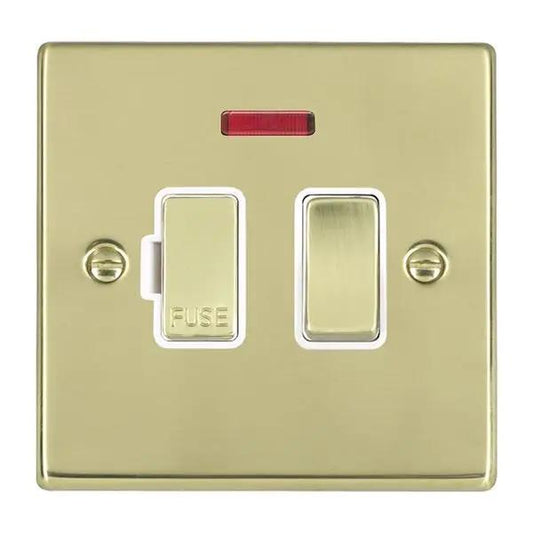 Hart PB 13A DP Fused Spur+N PB/WH