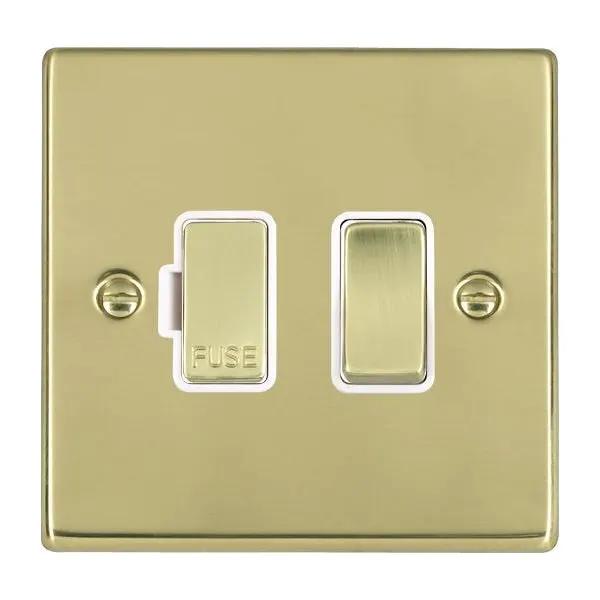 Hart PB 1g 13A DP Fused Spur PB/WH
