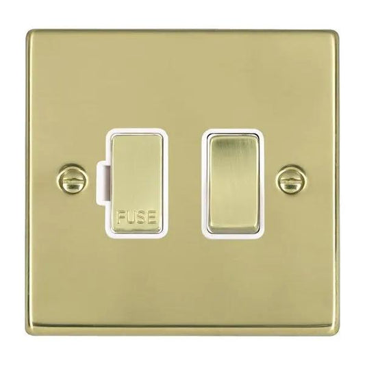 Hart PB 1g 13A DP Fused Spur PB/WH
