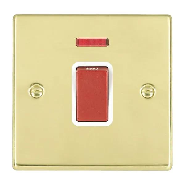 Hart SB 1g 45A Double Pole+N Red Rkr/WH