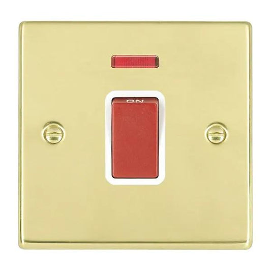 Hart SB 1g 45A Double Pole+N Red Rkr/WH