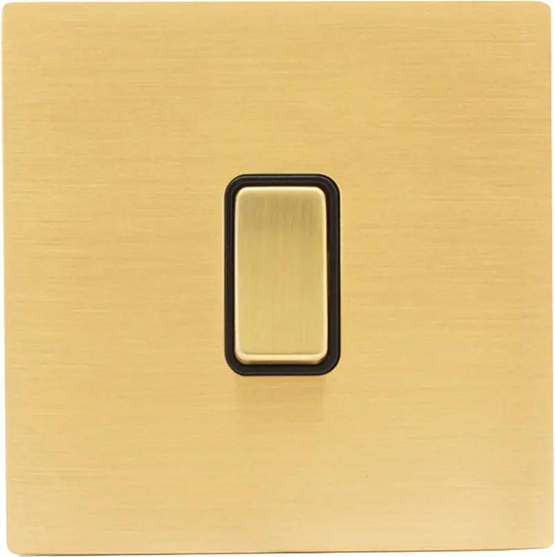 Hamilton Hart CFX 1 Gang 20A Intermediate Rocker Switch Satin Brass Black