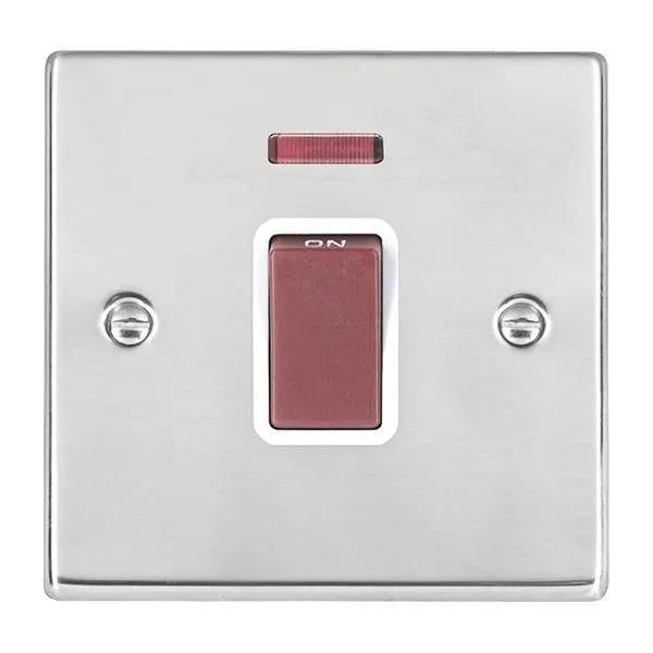 Hart SS 1g 45A Double Pole+N Red Rkr/WH