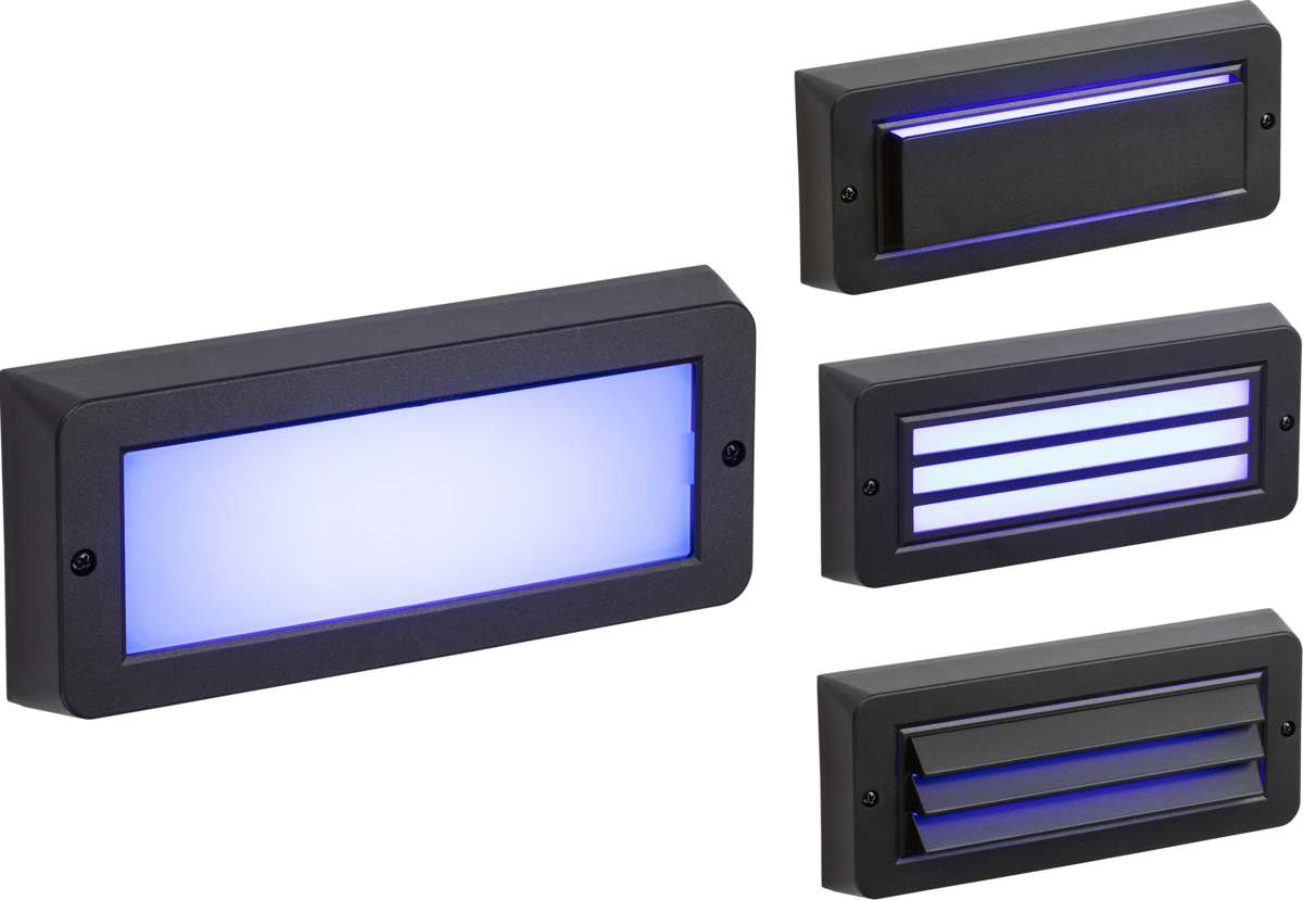 brick lights 230V IP65 5W Blue LED Surface Mount Brick light - Black - brick lights 230V IP65 5W Blue LED Surface Mount Brick light - Black