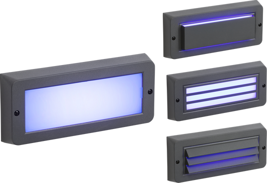 brick lights 230V IP65 5W Blue LED Surface Mount Brick light - Grey - brick lights 230V IP65 5W Blue LED Surface Mount Brick light - Grey