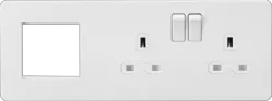 ml matt white 13A 2G DP Socket + 2G Modular Combination Plate - Matt White with White Insert - Electrical ml matt white 13A 2G DP Socket + 2G Modular Combination Plate - Matt White with White Insert Electrical