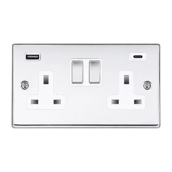 Hart BC DP SS2+USB+USB C BC/WH
