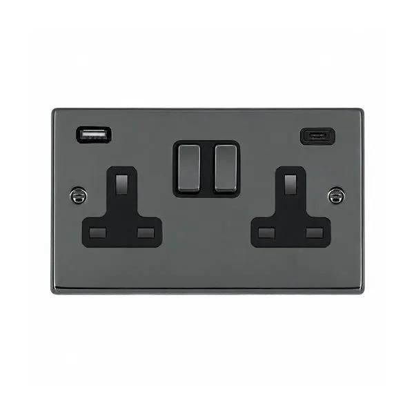Hart BK DP SS2+USB+USB C BK/BL