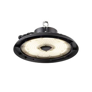 LED high bay industrial light fixture with circular design for warehouse lighting